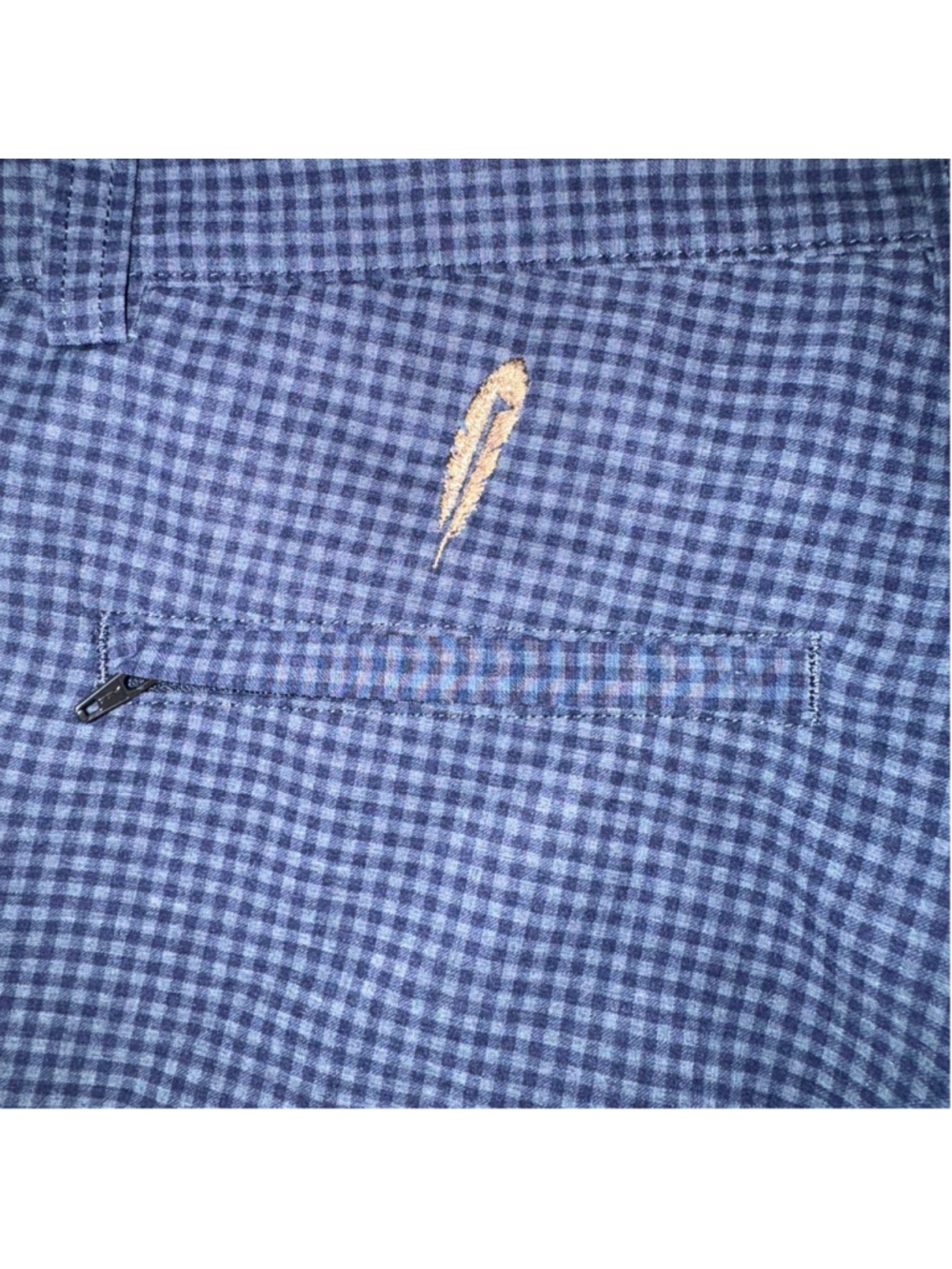 Peter Millar Crown Sports Performance Shorts Waist 36 Blue Navy Gingham - Picture 8 of 12